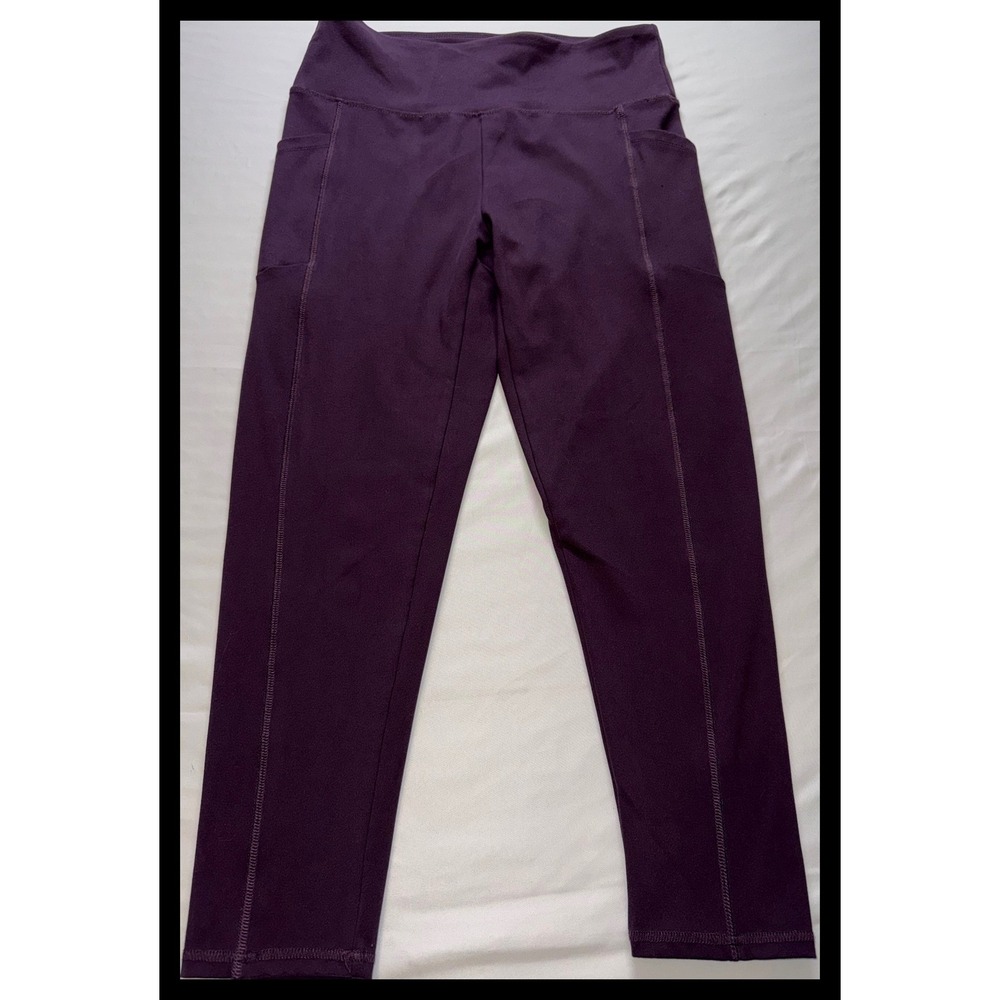 Balance Collection Leggings Womens XL Purple High Rise Side Pockets Athletic